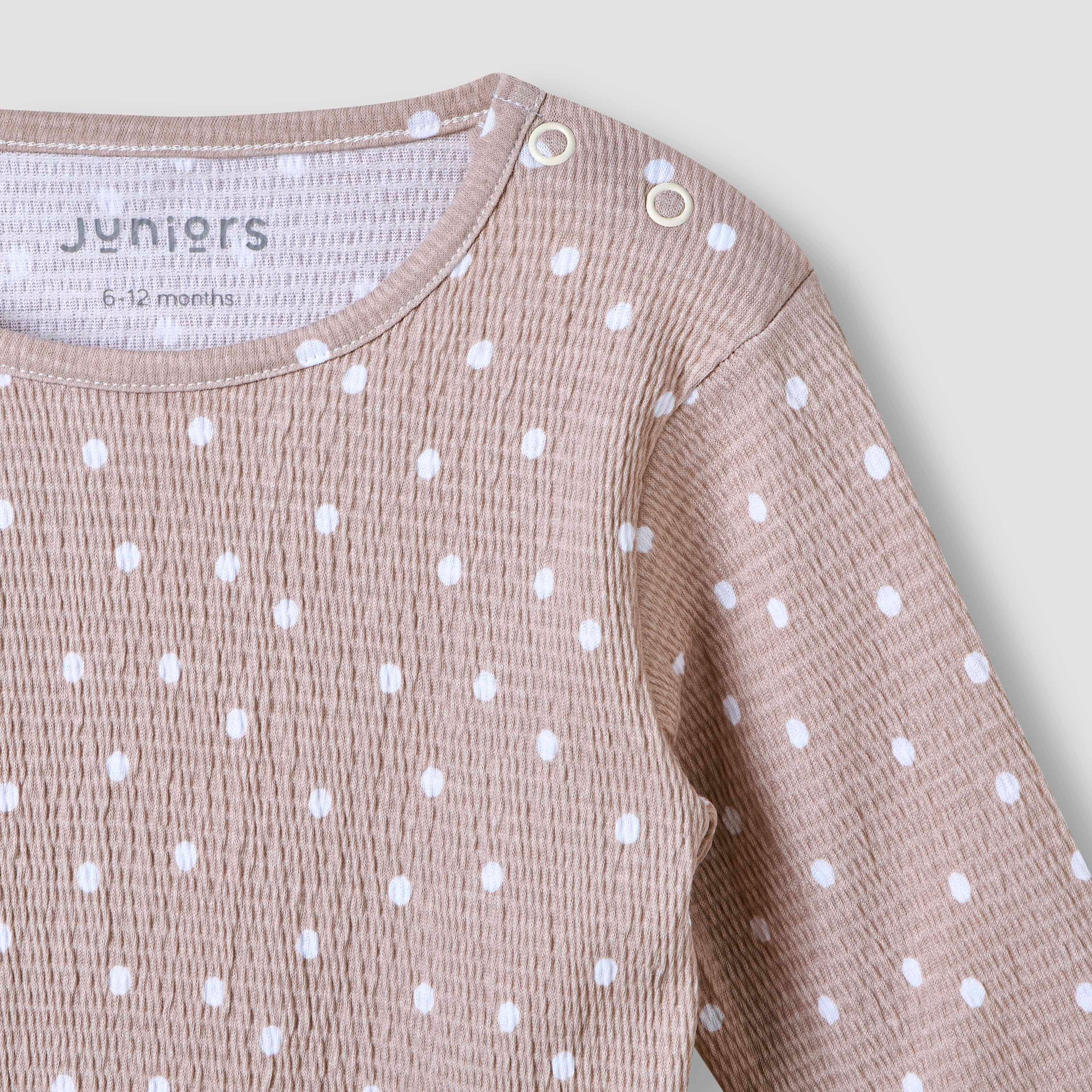 Juniors All-Over Polka Dot Print T-shirt and Pyjama Set
