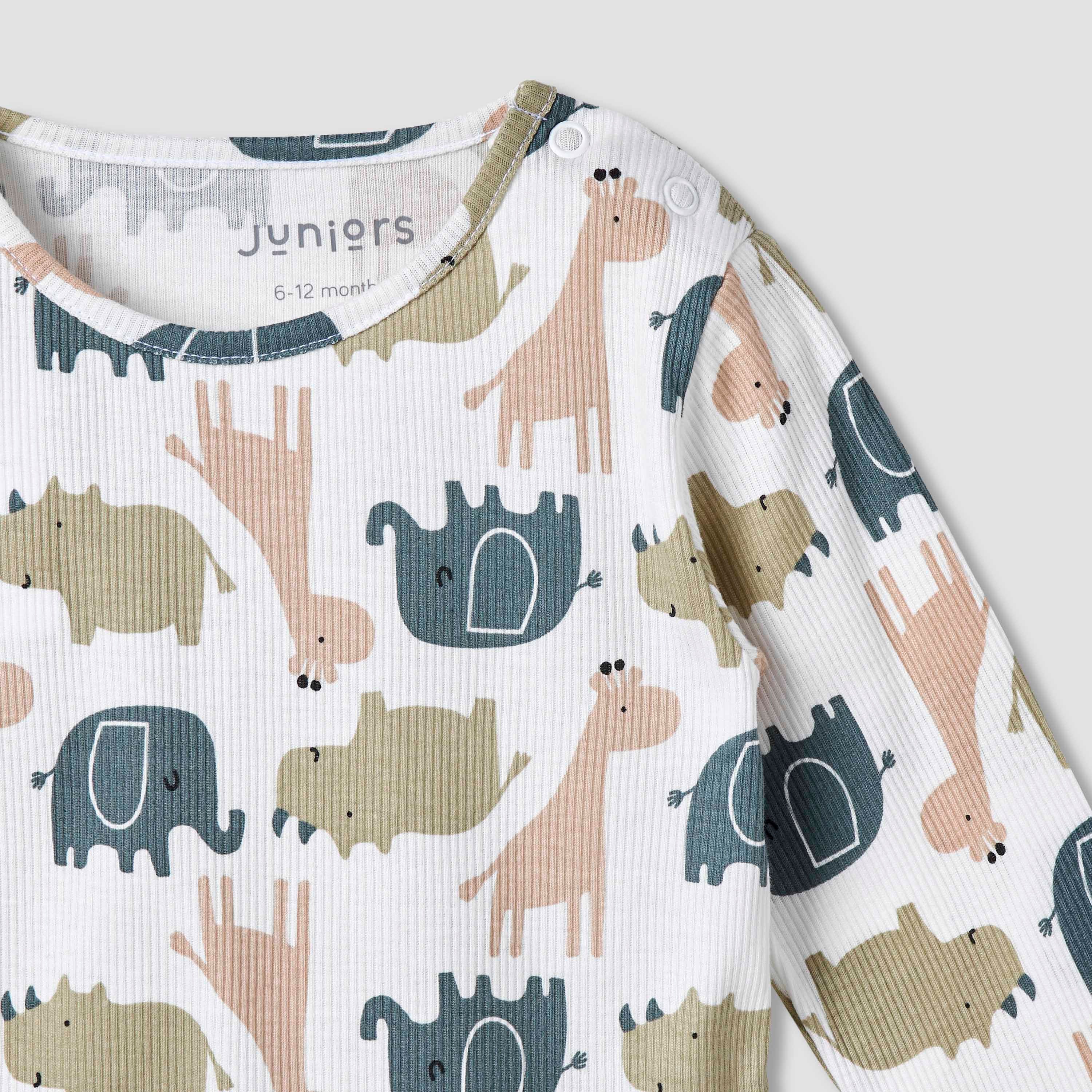 Juniors All-Over Wild Animal Print T-shirt and Pyjama Set