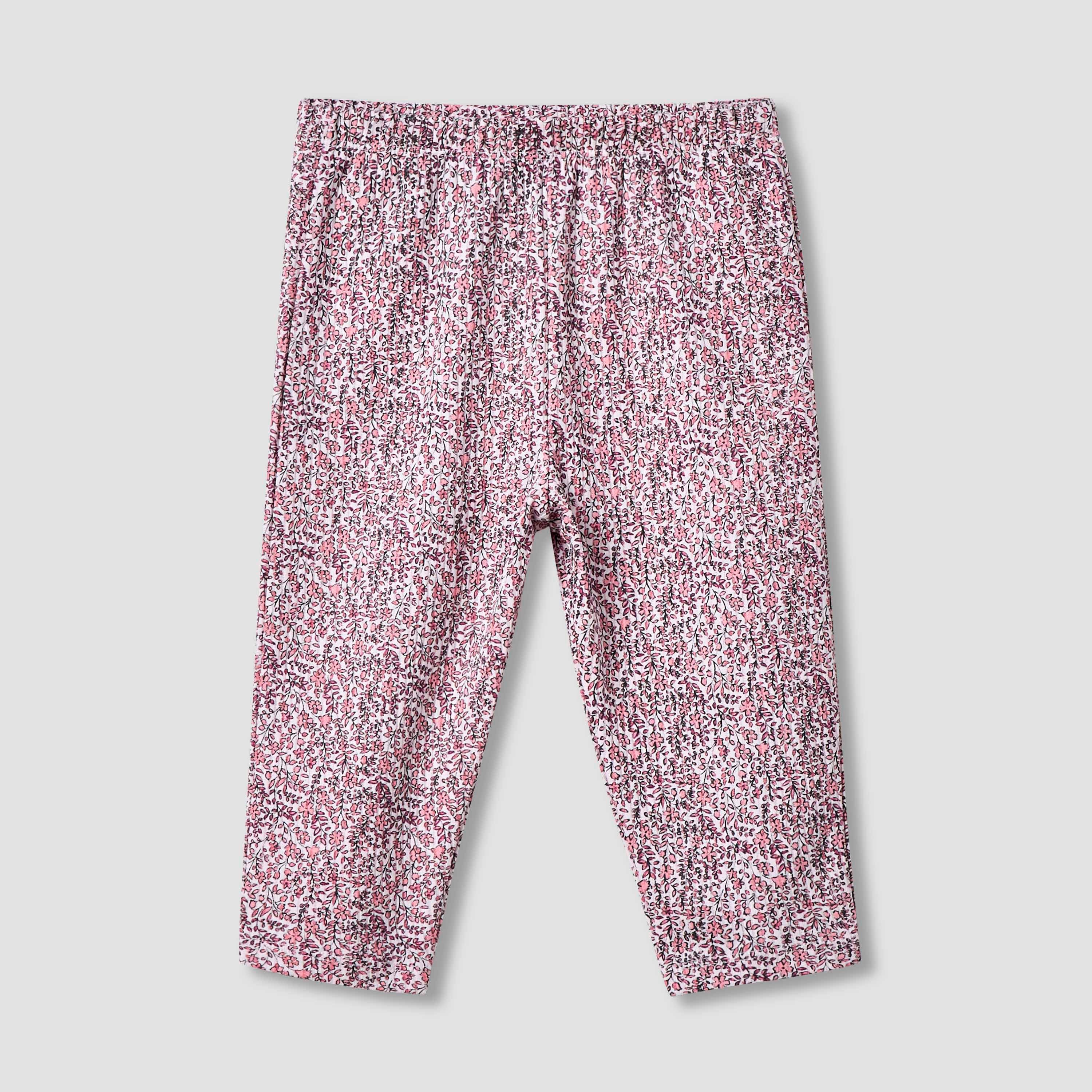 Juniors All-Over Floral Print T-shirt and Pyjama Set