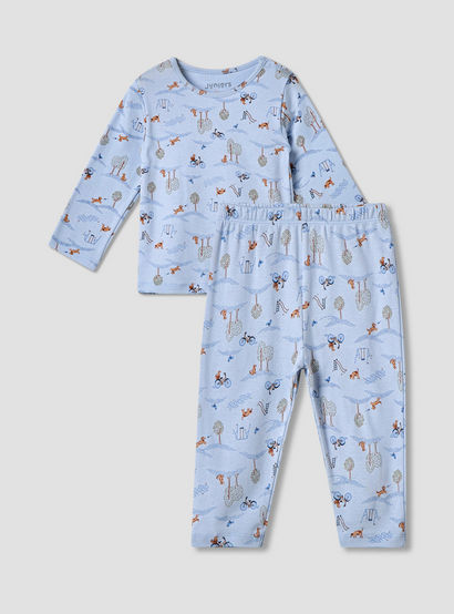 Juniors All-Over Print T-shirt and Pyjama Set-baby-girls-clothing-nightwear-pyjamasets-image-2