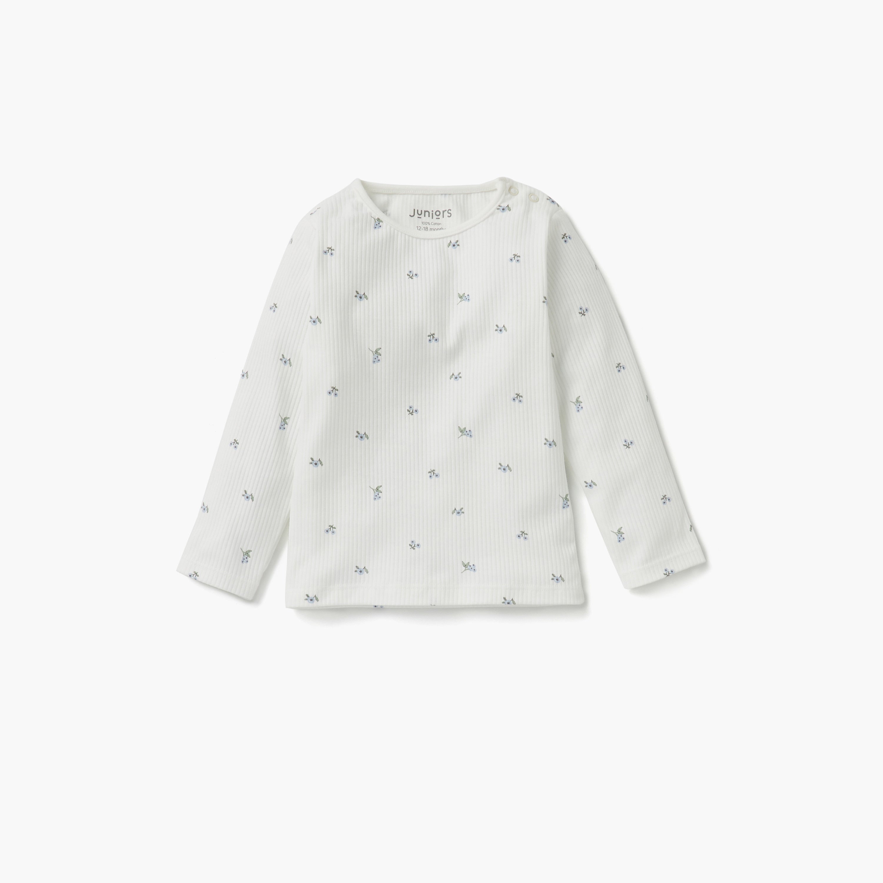 Juniors Floral Print T-shirt and Pyjama Set