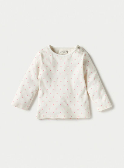 Juniors All-Over Polka Dot Print Long Sleeves T-shirt and Pyjama Set-baby-girls-clothing-nightwear-pyjamasets-image-2