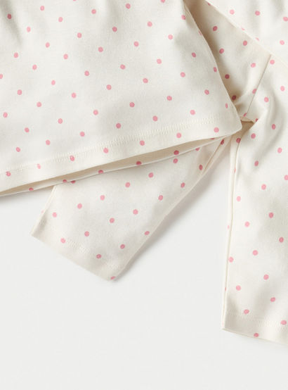 Juniors All-Over Polka Dot Print Long Sleeves T-shirt and Pyjama Set-baby-girls-clothing-nightwear-pyjamasets-image-5