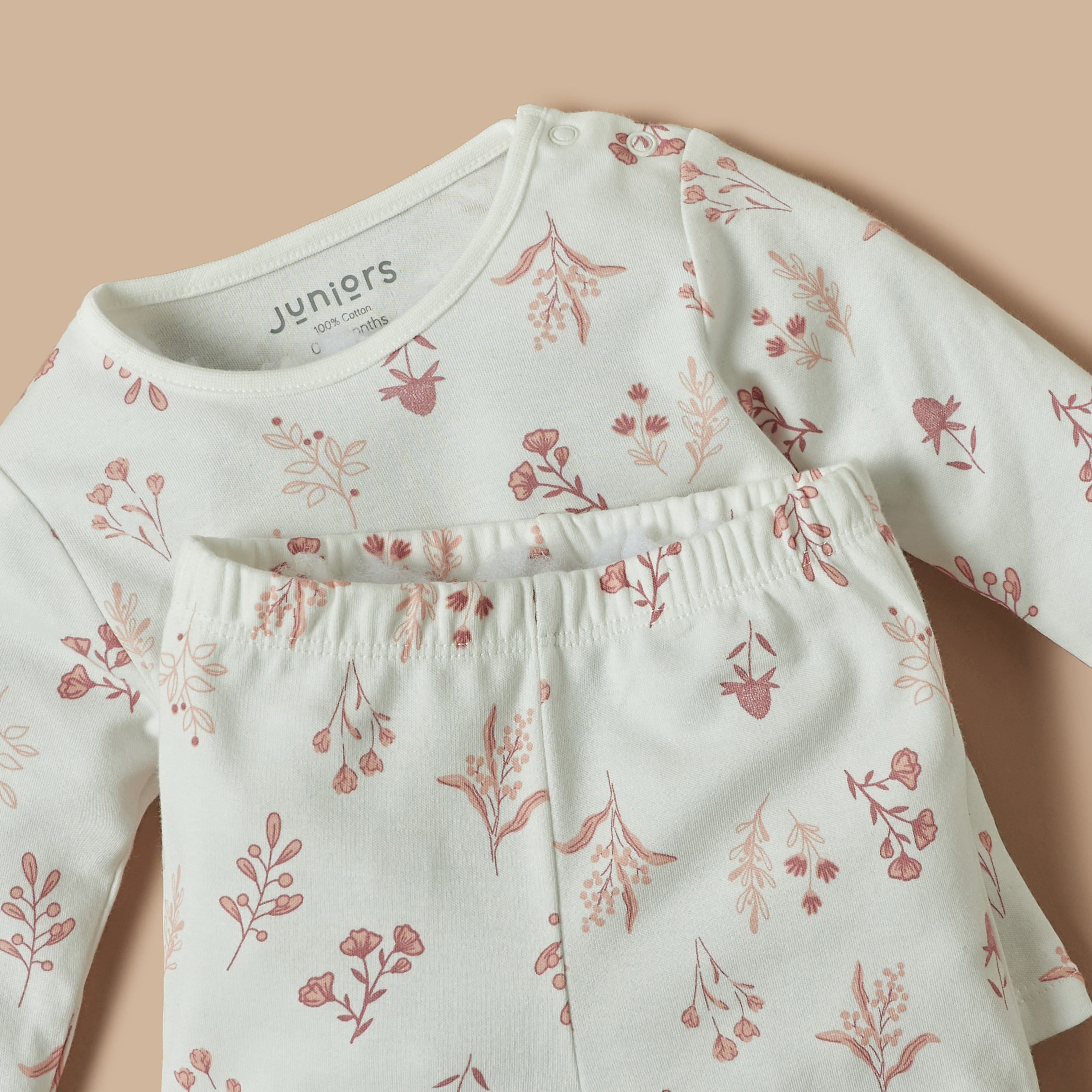 Juniors Floral Print T-shirt and Pyjama Set