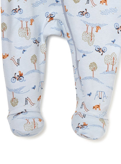 Juniors Printed Sleepsuit with Long Sleeves and Zip Closure-baby-boys-clothing-nightwear-sleepsuits-image-4