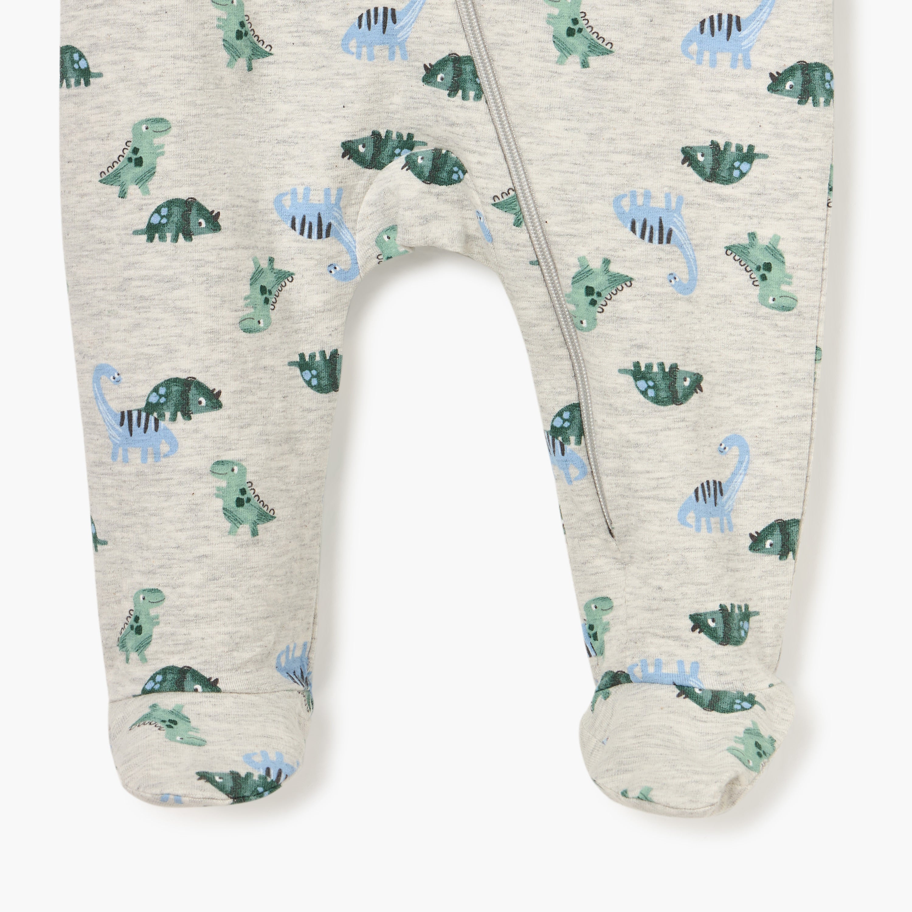 Juniors Floral Print Sleepsuit with Long Sleeves and Zip Closure