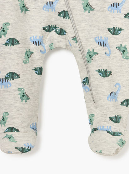 Juniors Floral Print Sleepsuit with Long Sleeves and Zip Closure-baby-girls-clothing-nightwear-sleepsuits-image-5
