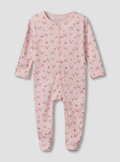 Juniors Cotton Round Neck Long Sleeves Sleepsuit with Fun Print-baby-girls-clothing-nightwear-sleepsuits-image-2