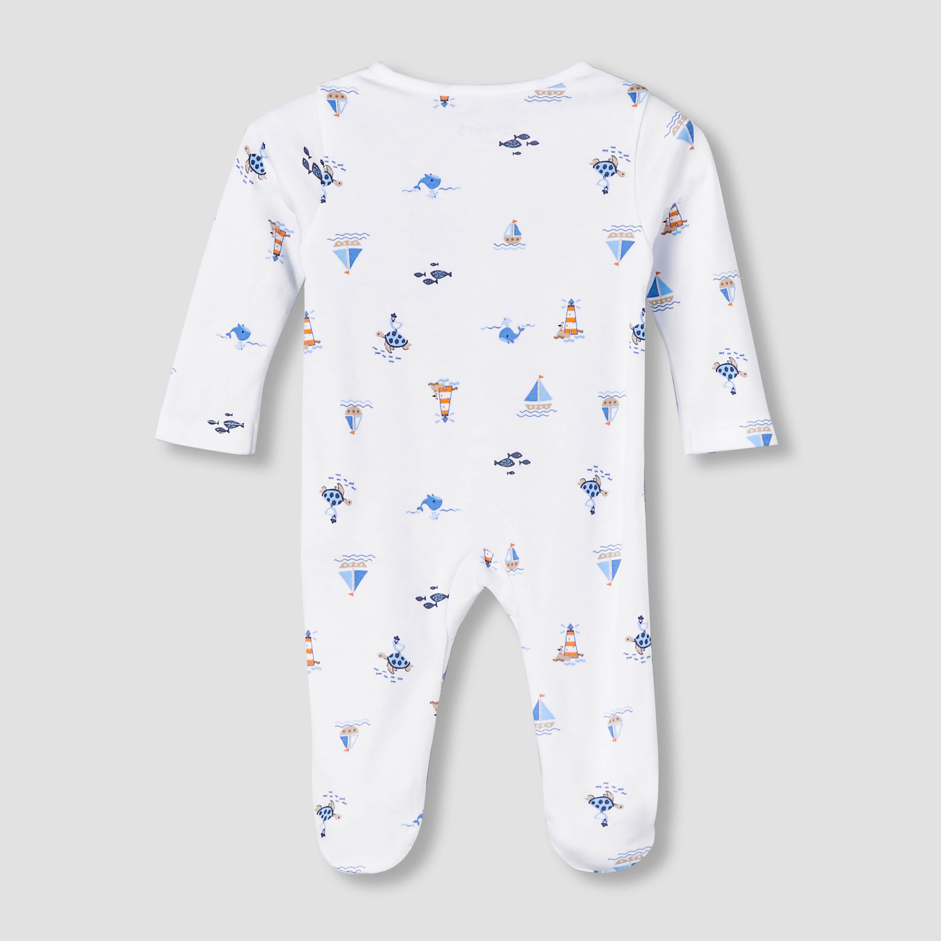 Juniors Cotton Round Neck Long Sleeve Sleepsuit with Zip Closure