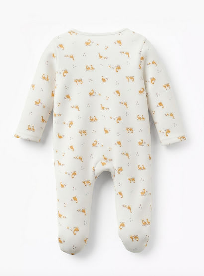 Juniors Cotton Round Neck Long Sleeves Sleepsuit with Goose Print-baby-girls-clothing-nightwear-sleepsuits-image-2