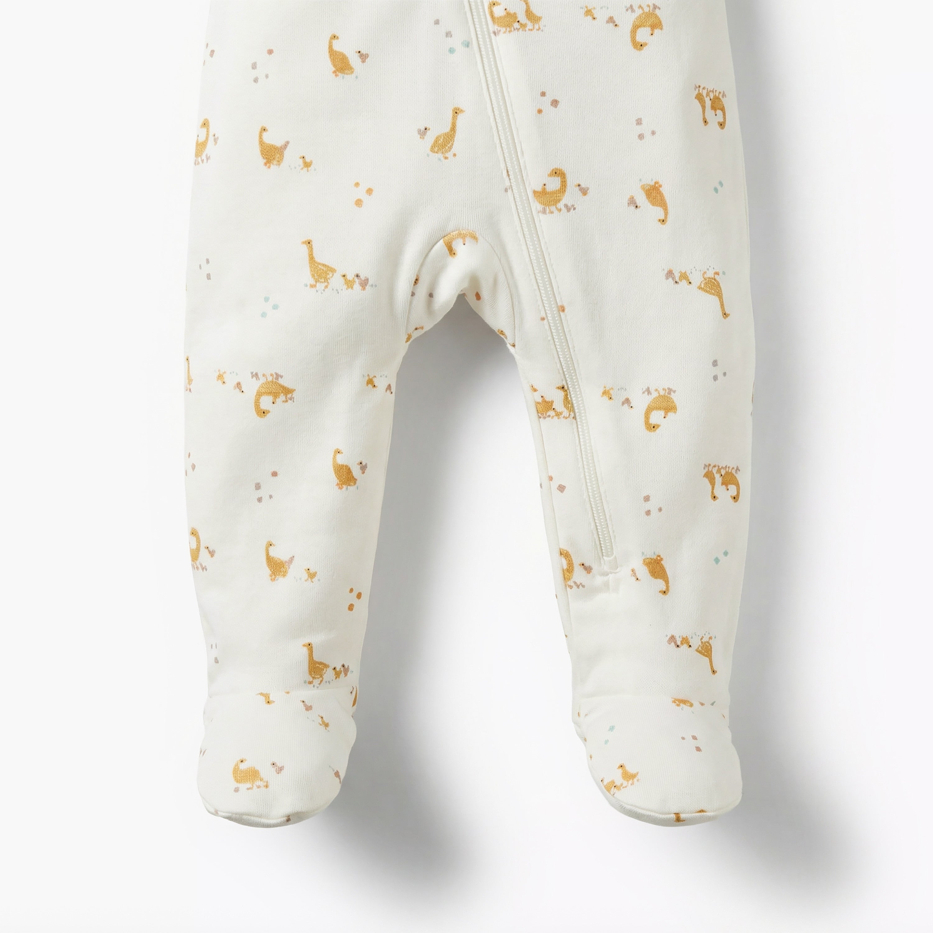 Juniors Cotton Round Neck Long Sleeves Sleepsuit with Goose Print