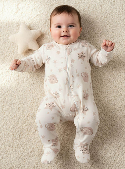 Juniors Cotton Round Neck Long Sleeves Sleepsuit with Space Print-baby-boys-clothing-nightwear-sleepsuits-image-1