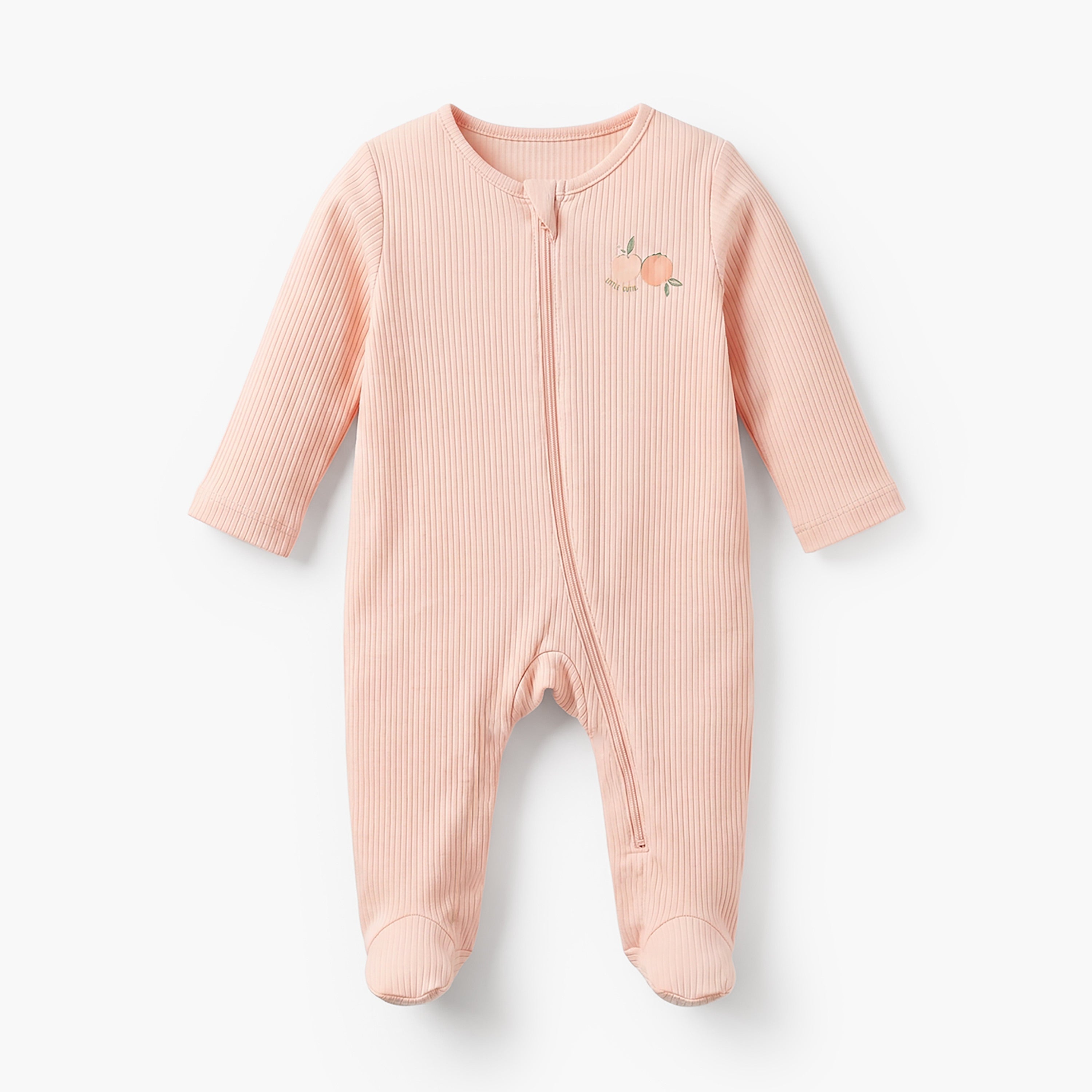 Pack of 3 Juniors Cotton Round Neck Long Sleeves Sleepsuit with Zip Closure