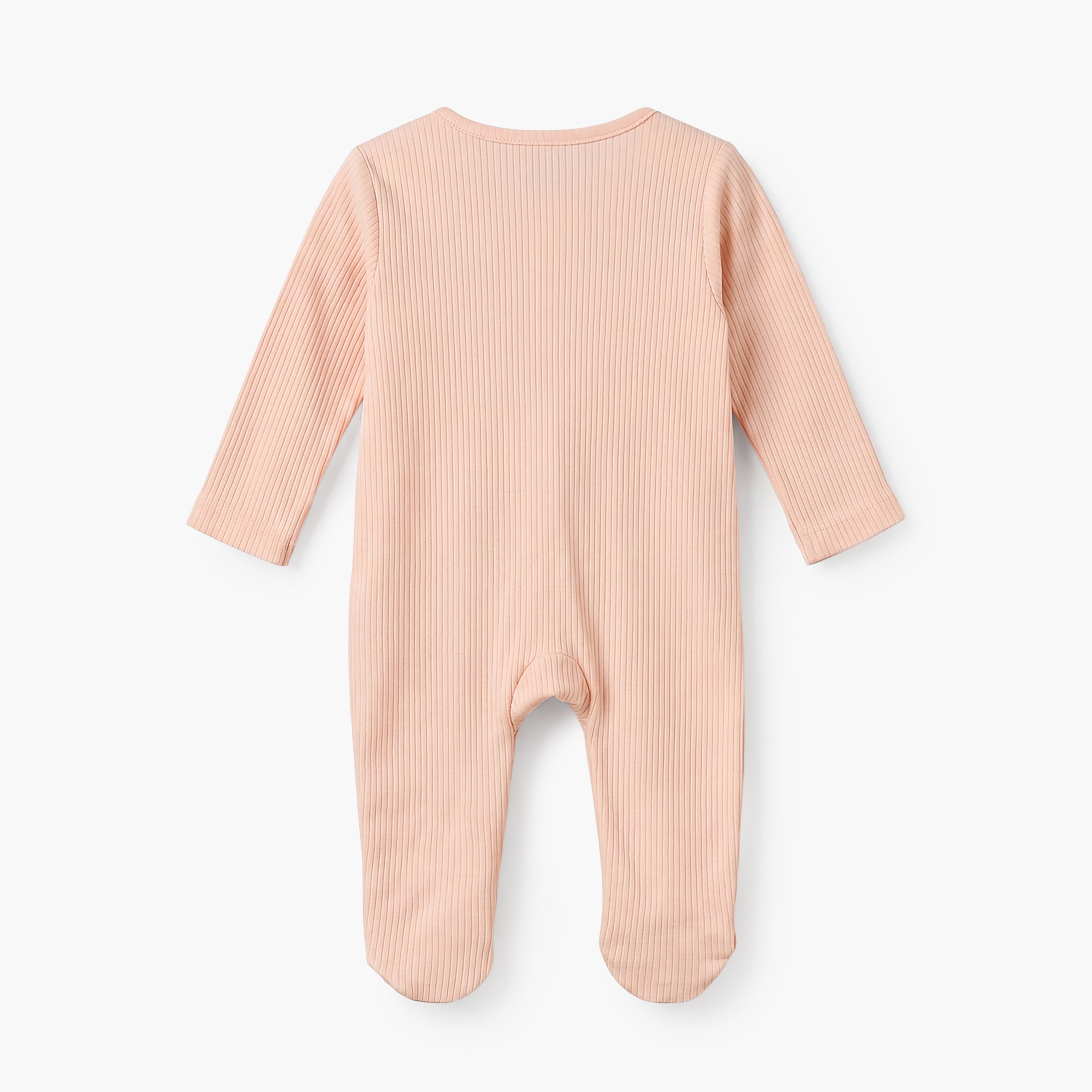 Pack of 3 Juniors Cotton Round Neck Long Sleeves Sleepsuit with Zip Closure