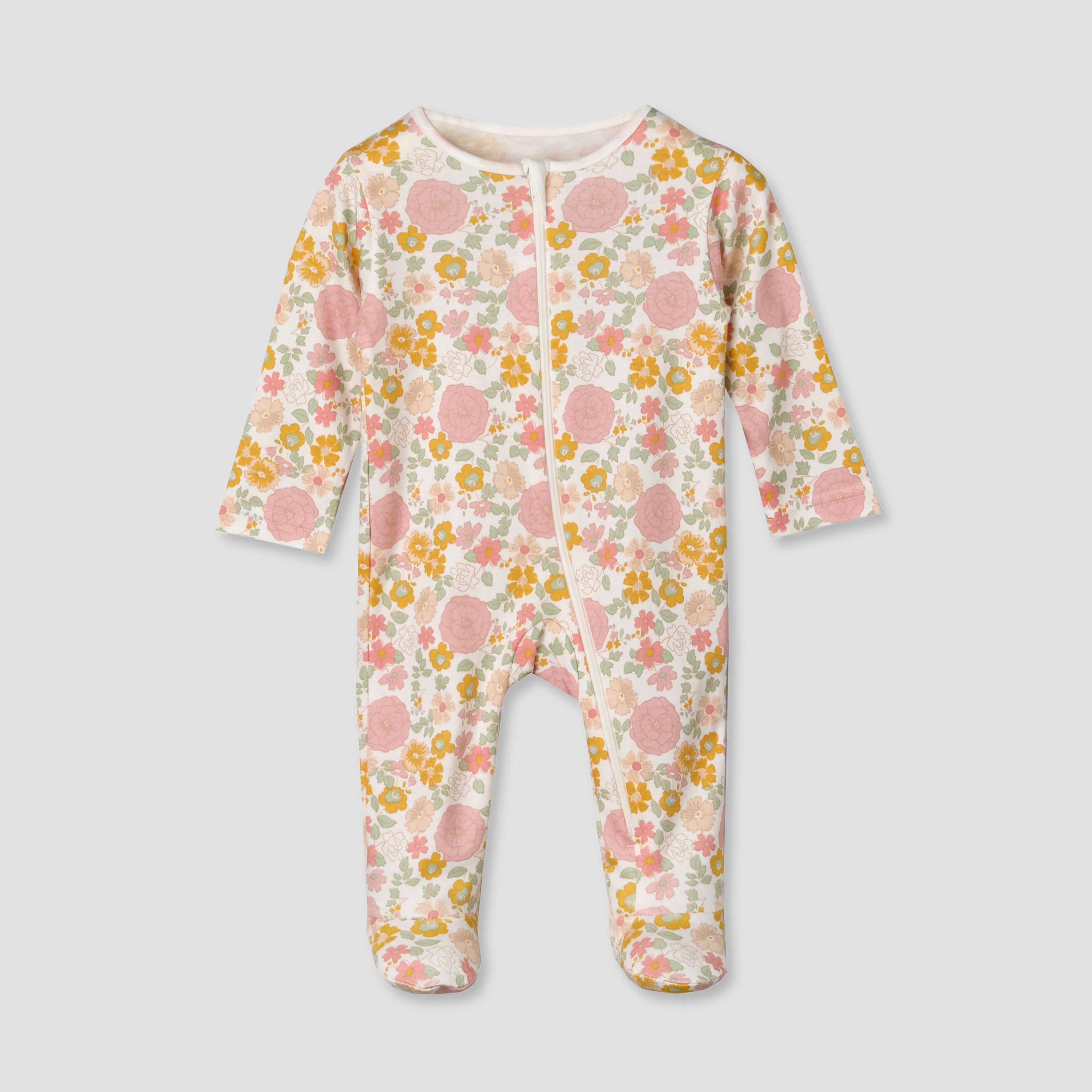 Pack of 5 Juniors Cotton Crew Neck Long Sleeves Sleepsuit with Zip Closure
