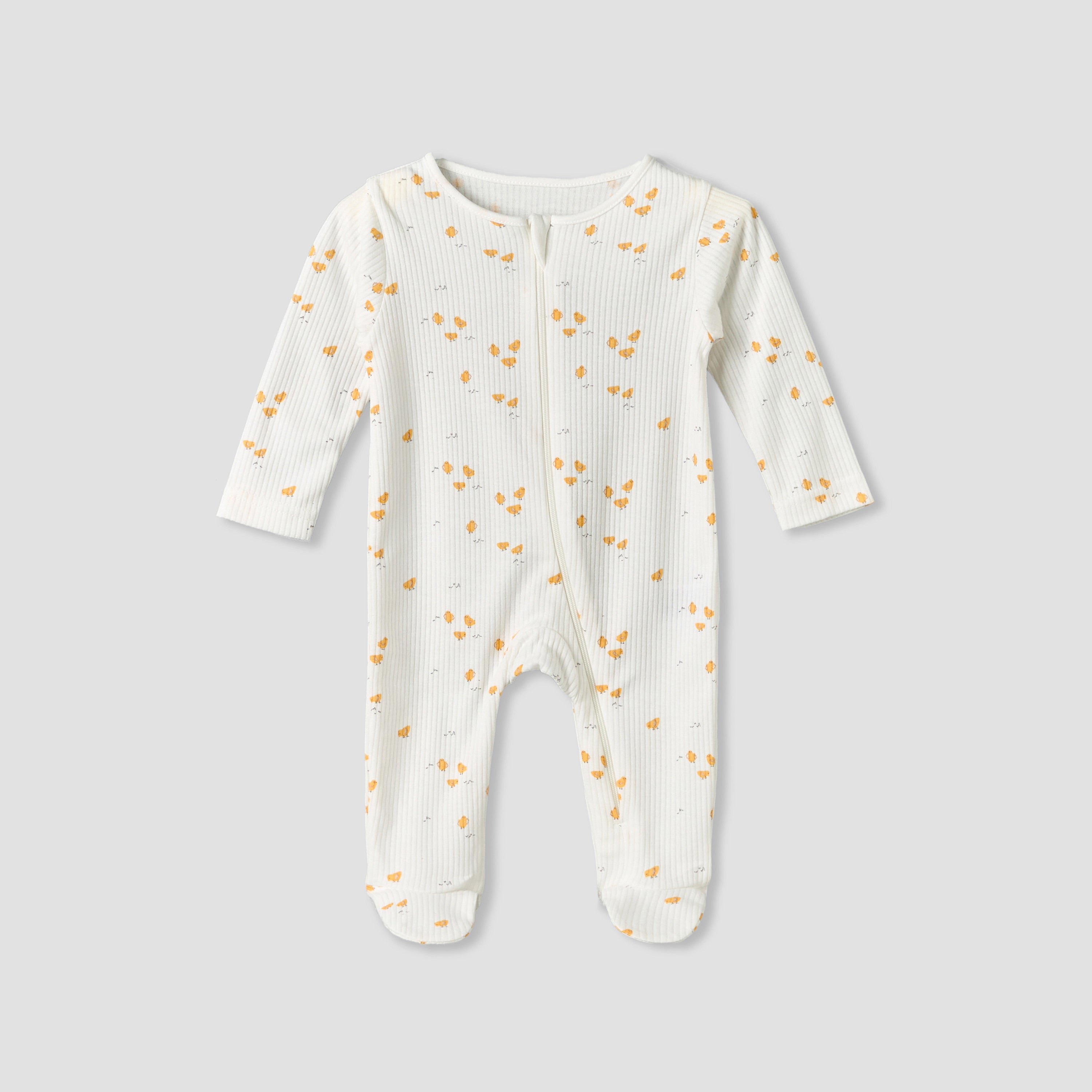 Pack of 5 Juniors Cotton Round Neck Long Sleeves Sleepsuit with Zip Closure
