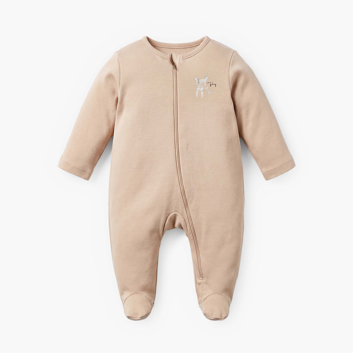 Pack of 5 Juniors Cotton Round Neck Long Sleeves Sleepsuit with Zip Closure