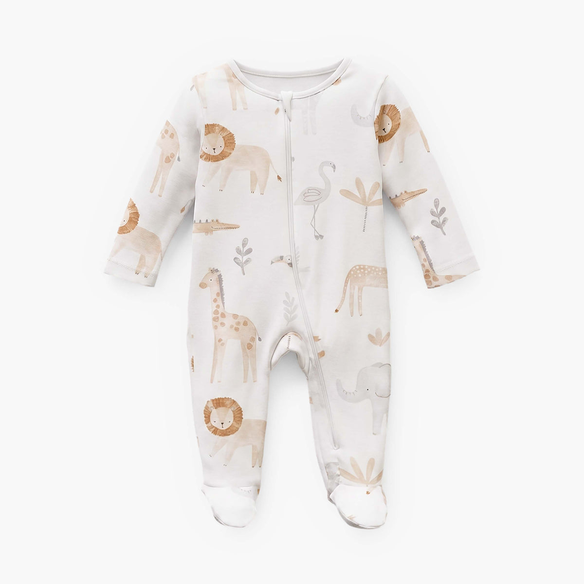 Pack of 5 Juniors Cotton Round Neck Long Sleeves Sleepsuit with Zip Closure