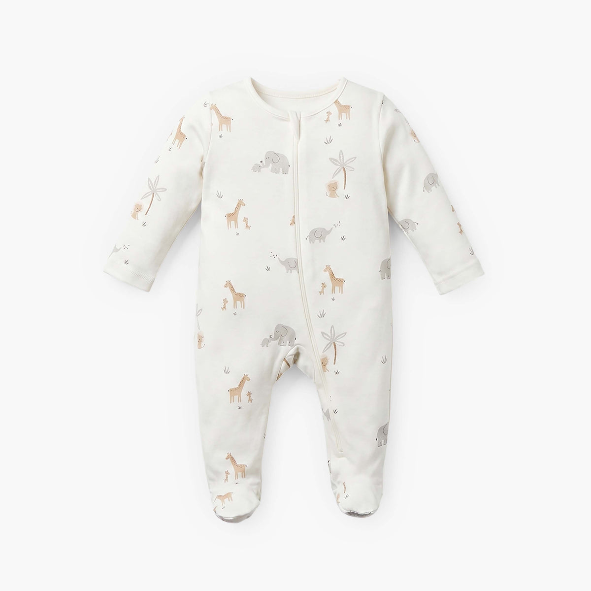 Pack of 5 Juniors Cotton Round Neck Long Sleeves Sleepsuit with Zip Closure