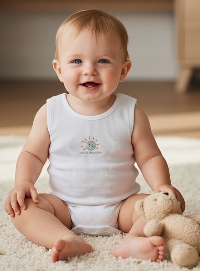 Pack of 7 Juniors Round Neck Sleeveless Bodysuit with Fun Print-promo_babyshop_Buy2for115_UAE130126-image-2
