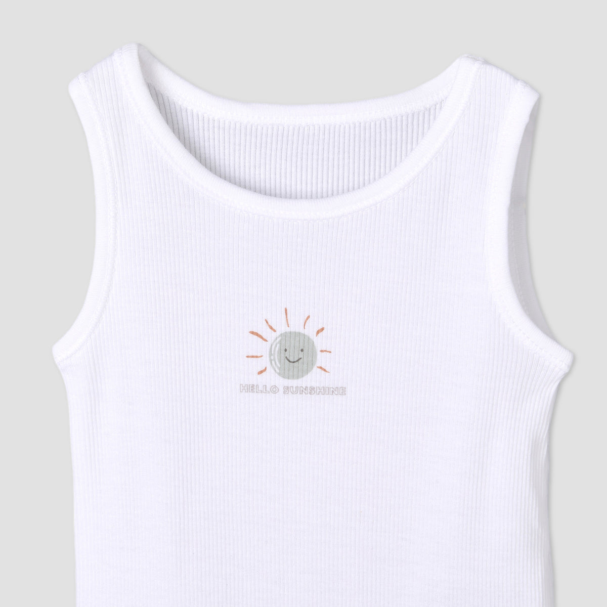 Pack of 7 Juniors Round Neck Sleeveless Bodysuit with Fun Print