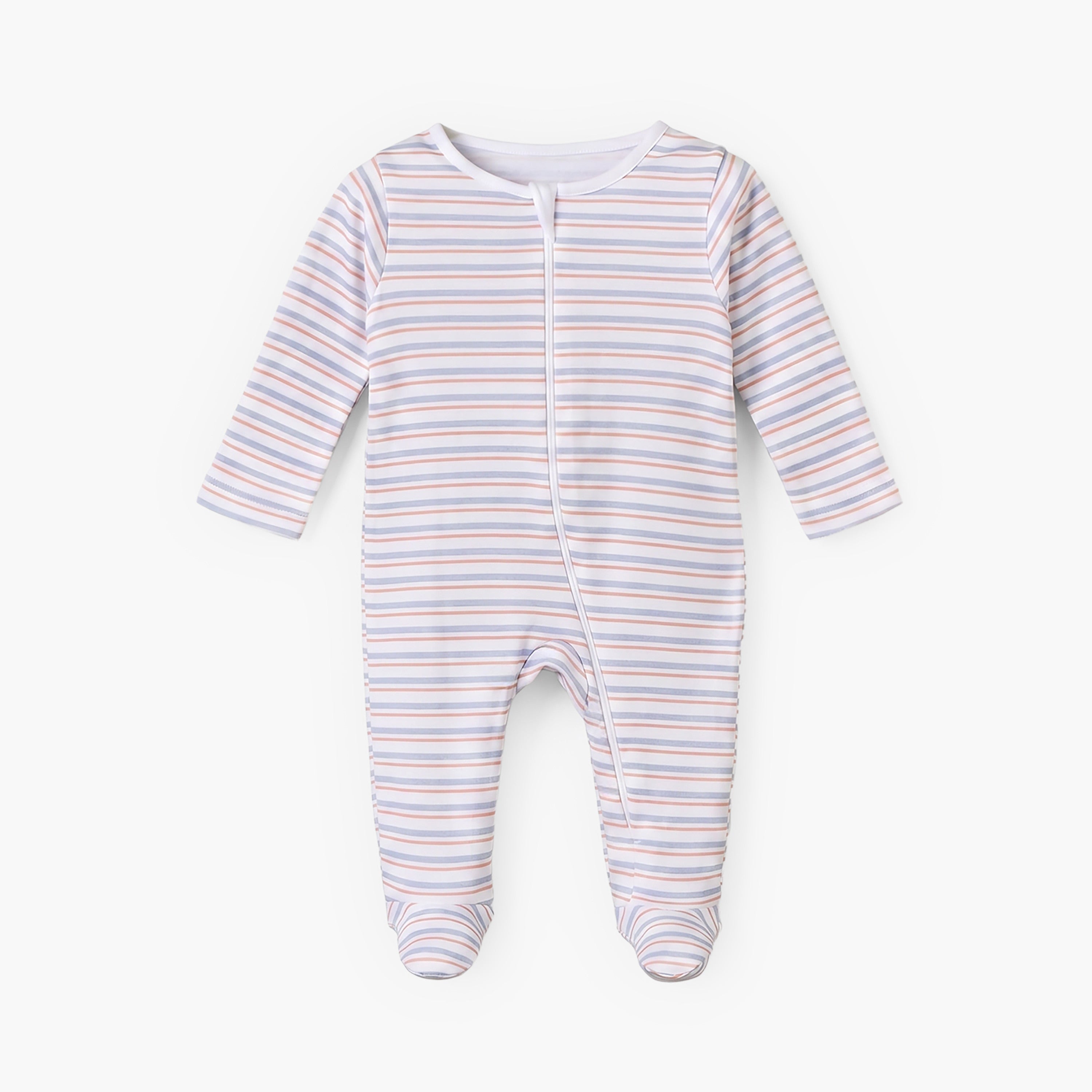 Pack of 5 Juniors Cotton Round Neck Long Sleeves Sleepsuit with Zip Closure