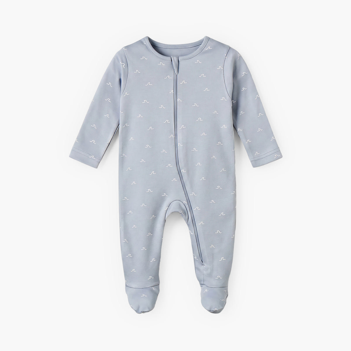 Pack of 5 Juniors Cotton Round Neck Long Sleeves Sleepsuit with Zip Closure