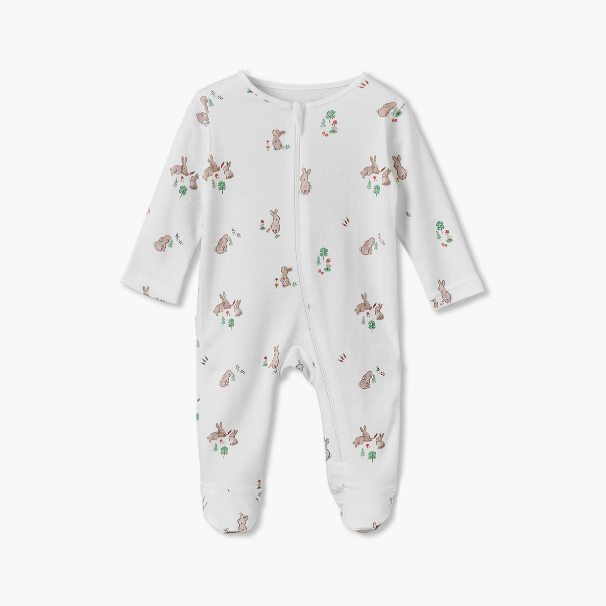 Pack of 3 Juniors Cotton Crew Neck Long Sleeves Sleepsuit with Zip Closure