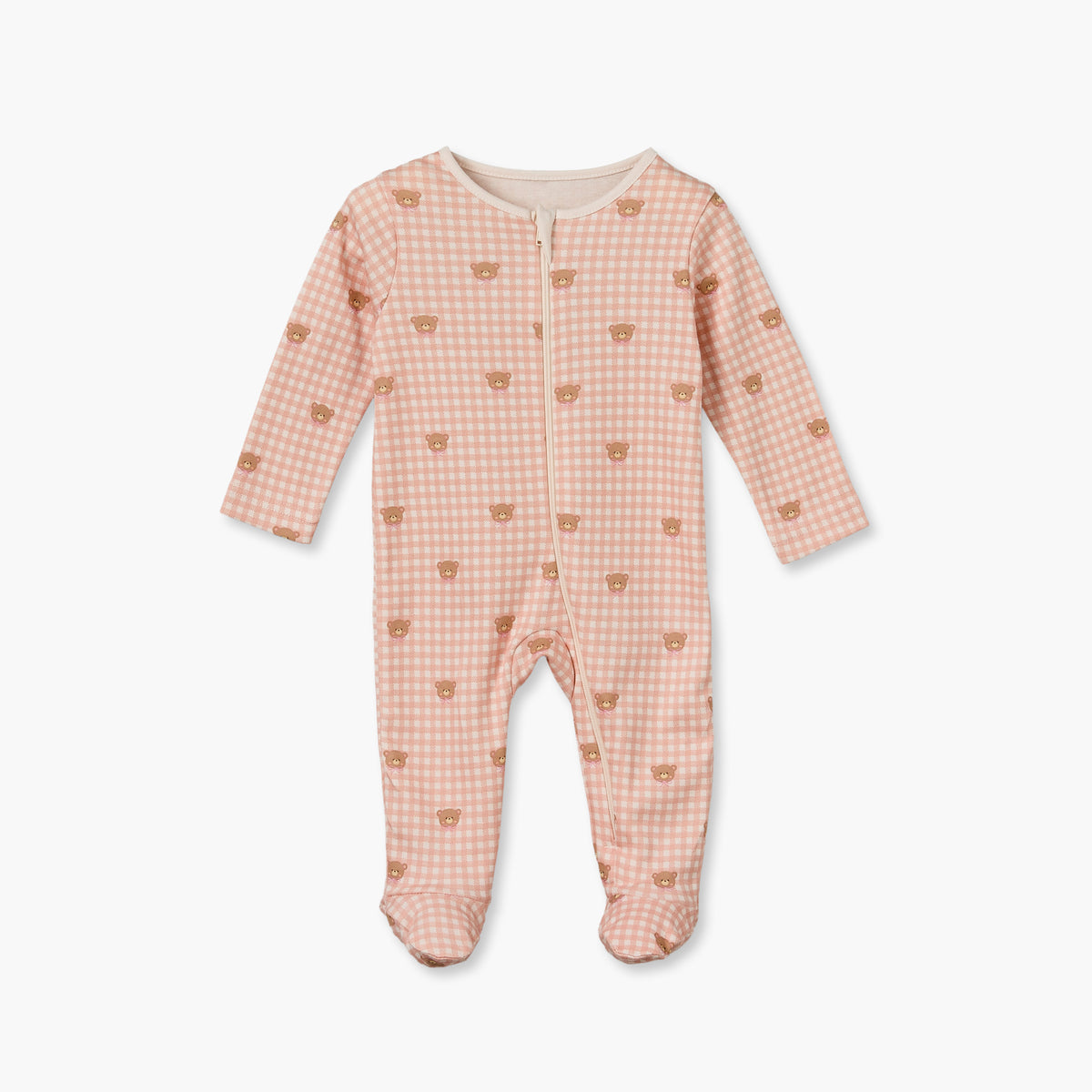 Pack of 3 Juniors Cotton Crew Neck Long Sleeves Sleepsuit with Zip Closure