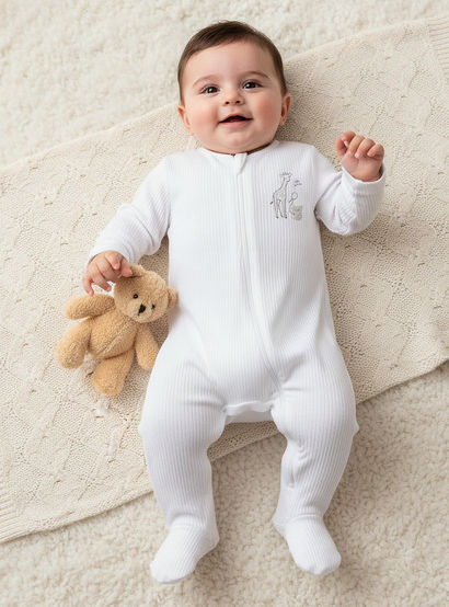 Pack of 3 Juniors Cotton Round Neck Long Sleeves Sleepsuit with Zip Closure-baby-girls-clothing-nightwear-sleepsuits-image-2