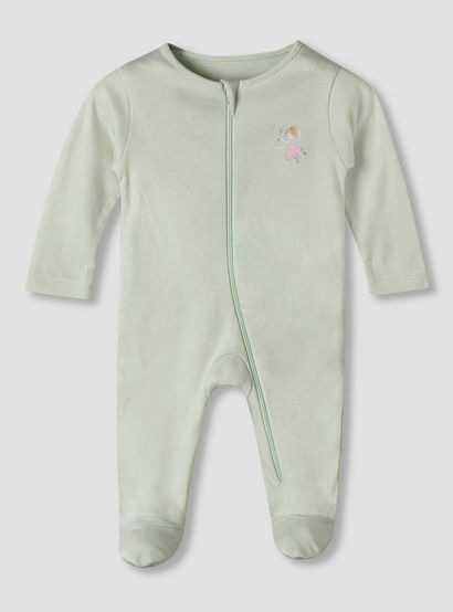 Pack of 5 Juniors Cotton Round Neck Long Sleeve Sleepsuit with Zip Closure-baby-girls-clothing-nightwear-sleepsuits-image-5