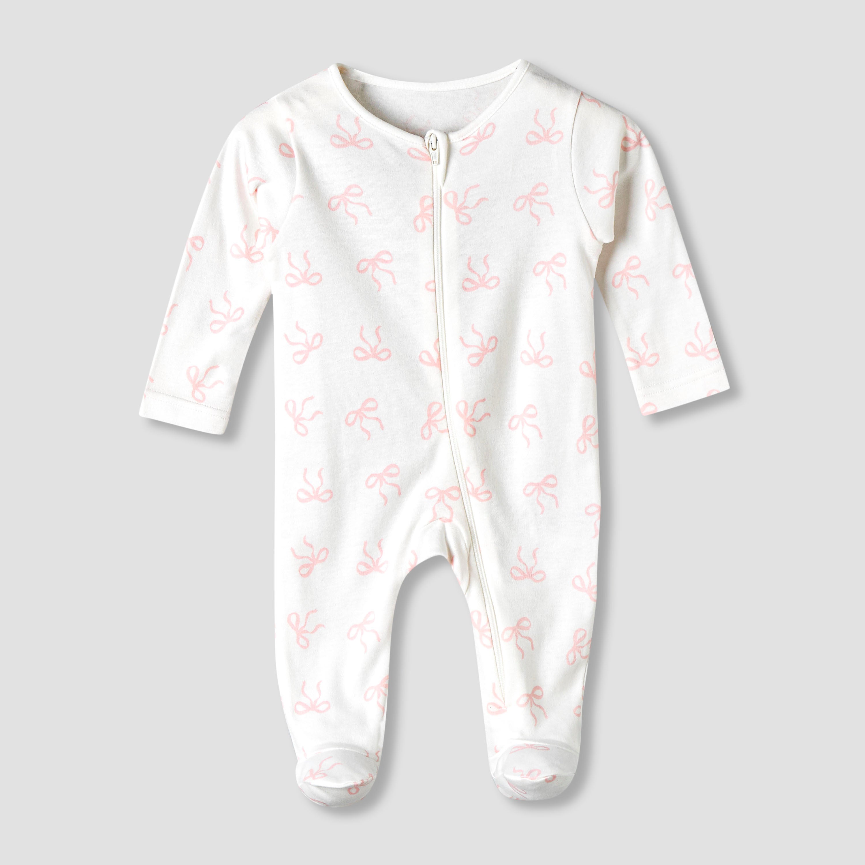 Pack of 5 Juniors Cotton Round Neck Long Sleeve Sleepsuit with Zip Closure