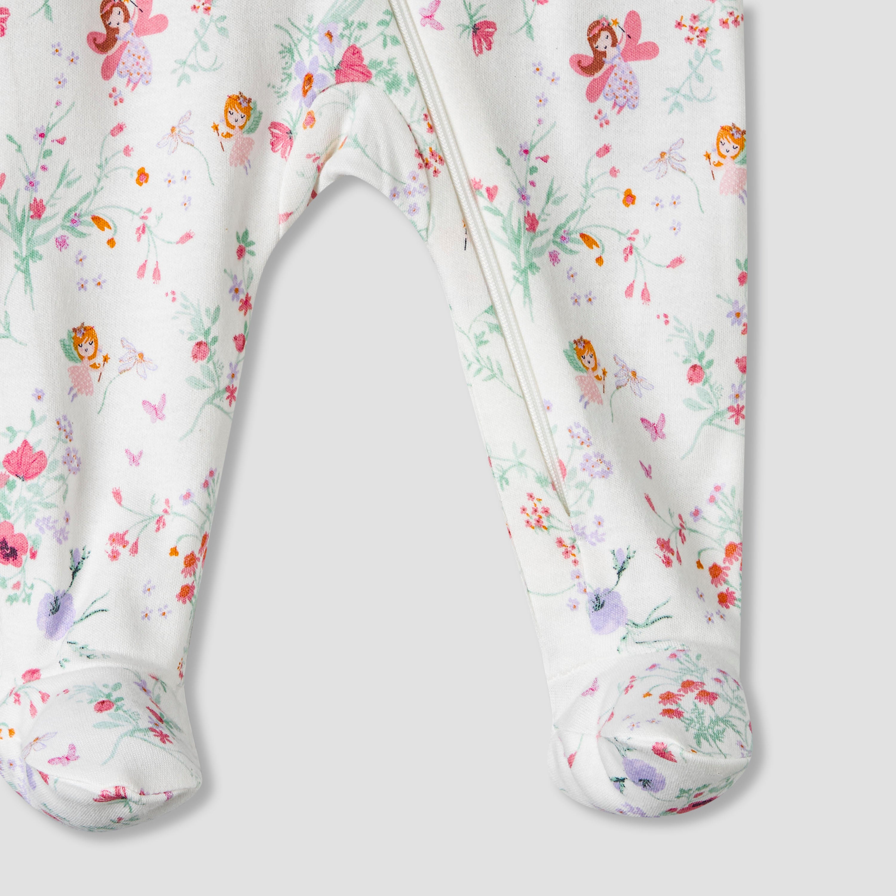 Pack of 5 Juniors Cotton Round Neck Long Sleeve Sleepsuit with Zip Closure
