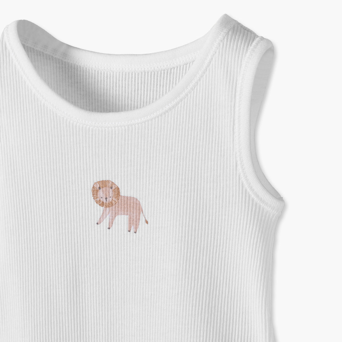 Pack of 5 Juniors Round Neck Sleeveless Bodysuit with Safari Print