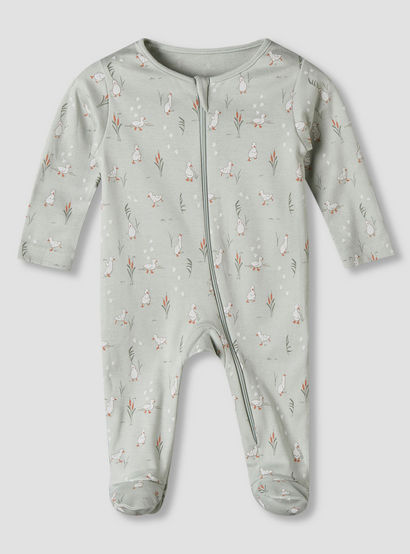 Pack of 5 Juniors Cotton Round Neck Long Sleeve Sleepsuit with Zip Closure-baby-girls-clothing-nightwear-sleepsuits-image-3