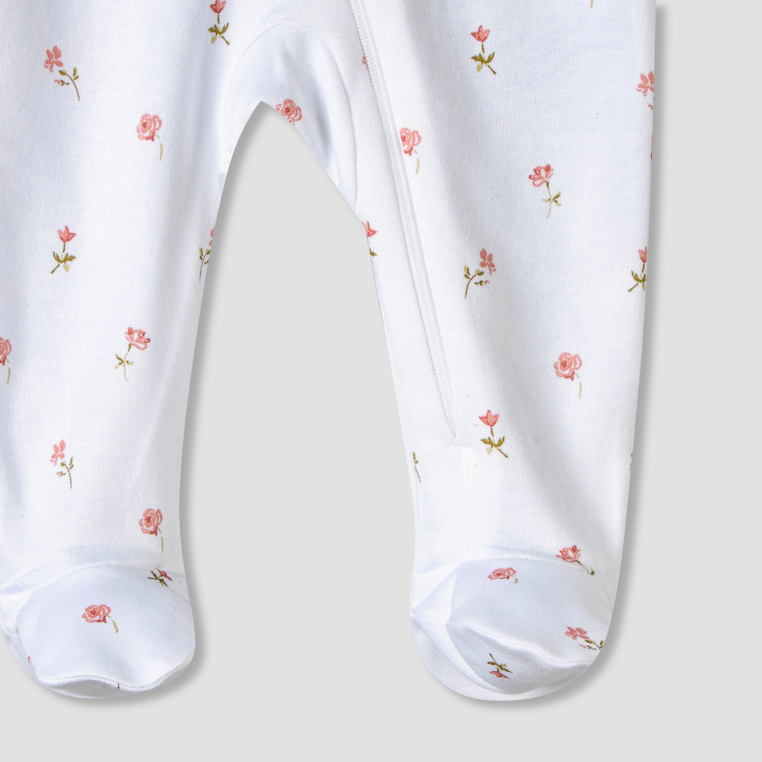 Pack of 5 Juniors Cotton Round Neck Long Sleeve Sleepsuit with Zip Closure