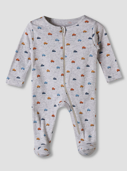 Pack of 5 Juniors Cotton Round Neck Long Sleeve Sleepsuit with Zip Closure-baby-boys-clothing-nightwear-sleepsuits-image-7