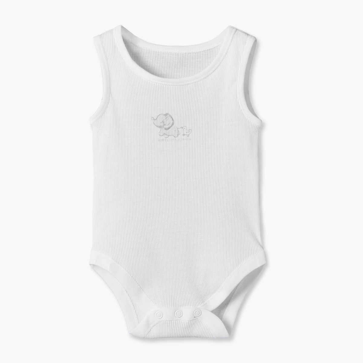 Pack of 7 Juniors Round Neck Sleeveless Bodysuit with Elephant Print