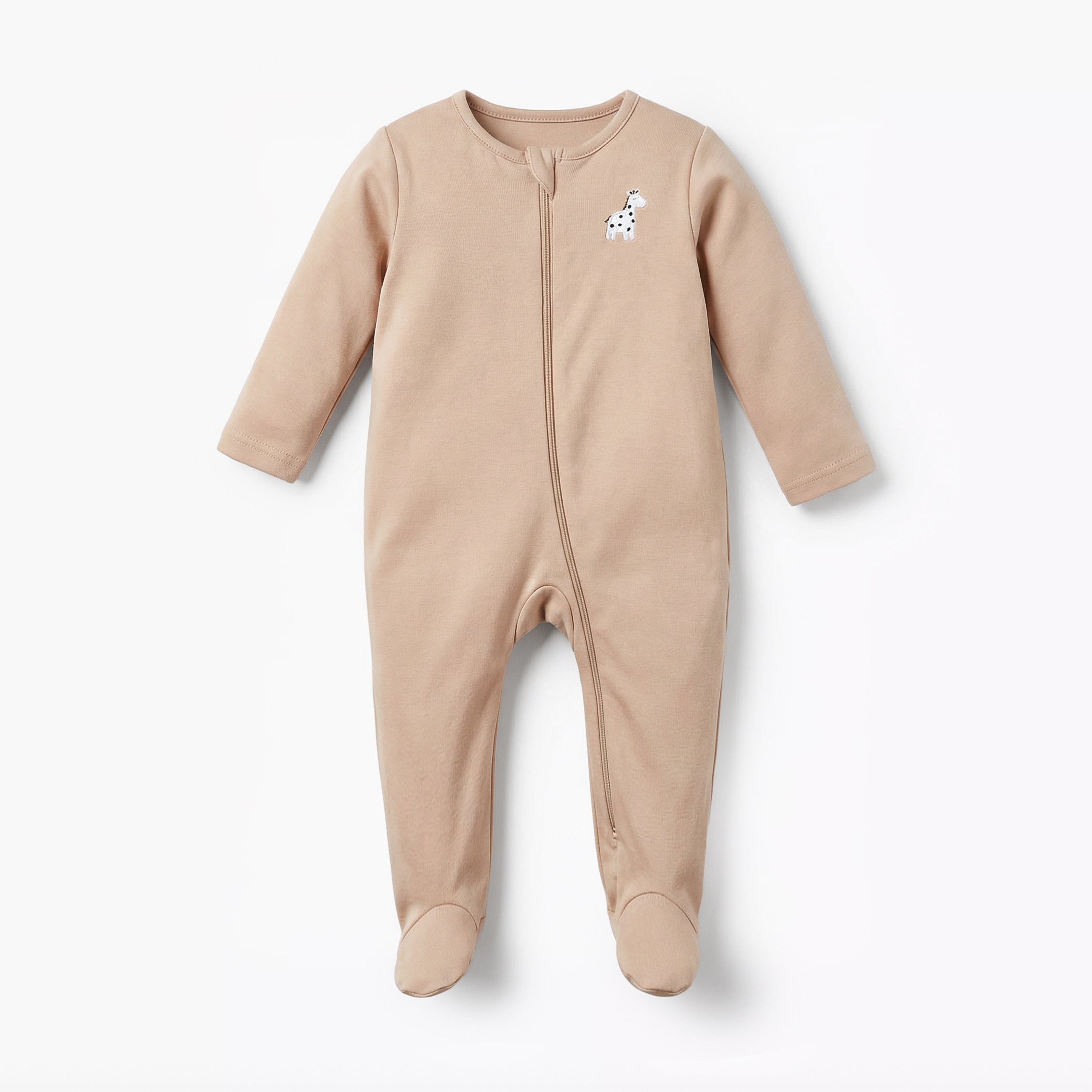 Pack of 5 Juniors Cotton Round Neck Long Sleeve Sleepsuit with Zip Closure