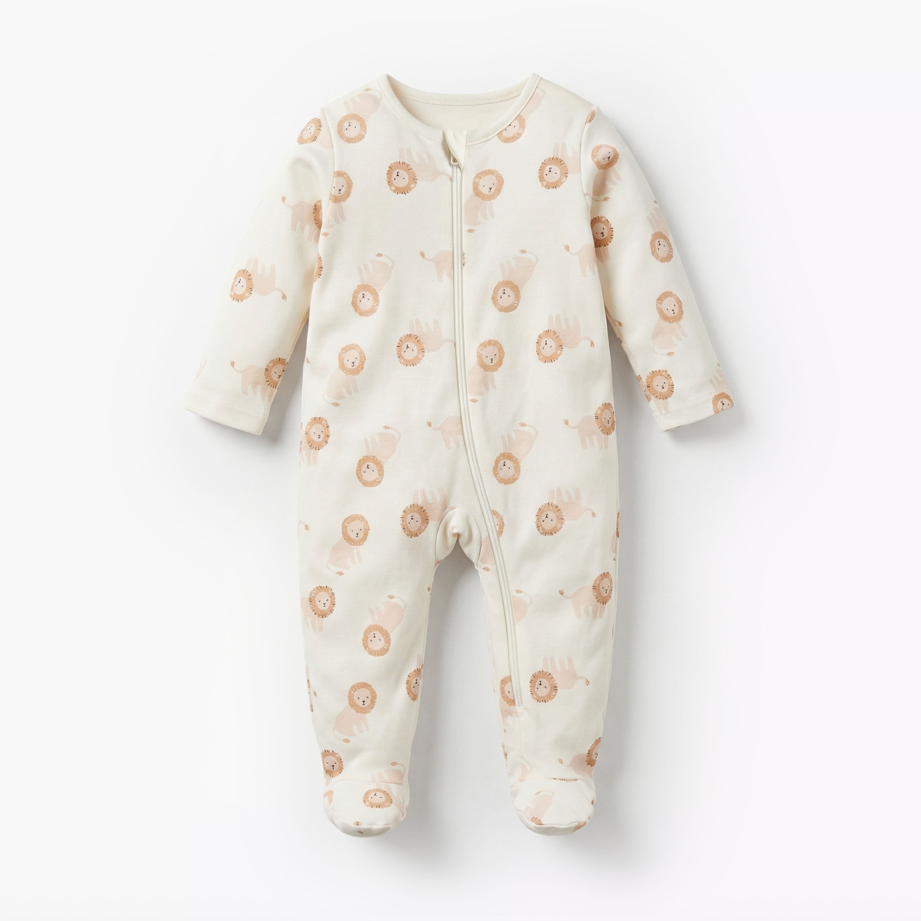 Pack of 5 Juniors Cotton Round Neck Long Sleeve Sleepsuit with Zip Closure