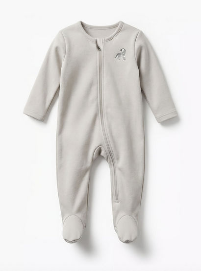 Pack of 5 Juniors Cotton Round Neck Long Sleeve Sleepsuit with Zip Closure-baby-boys-clothing-nightwear-sleepsuits-image-6