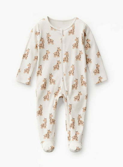 Pack of 5 Juniors Cotton Round Neck Long Sleeve Sleepsuit with Zip Closure-baby-boys-clothing-nightwear-sleepsuits-image-7