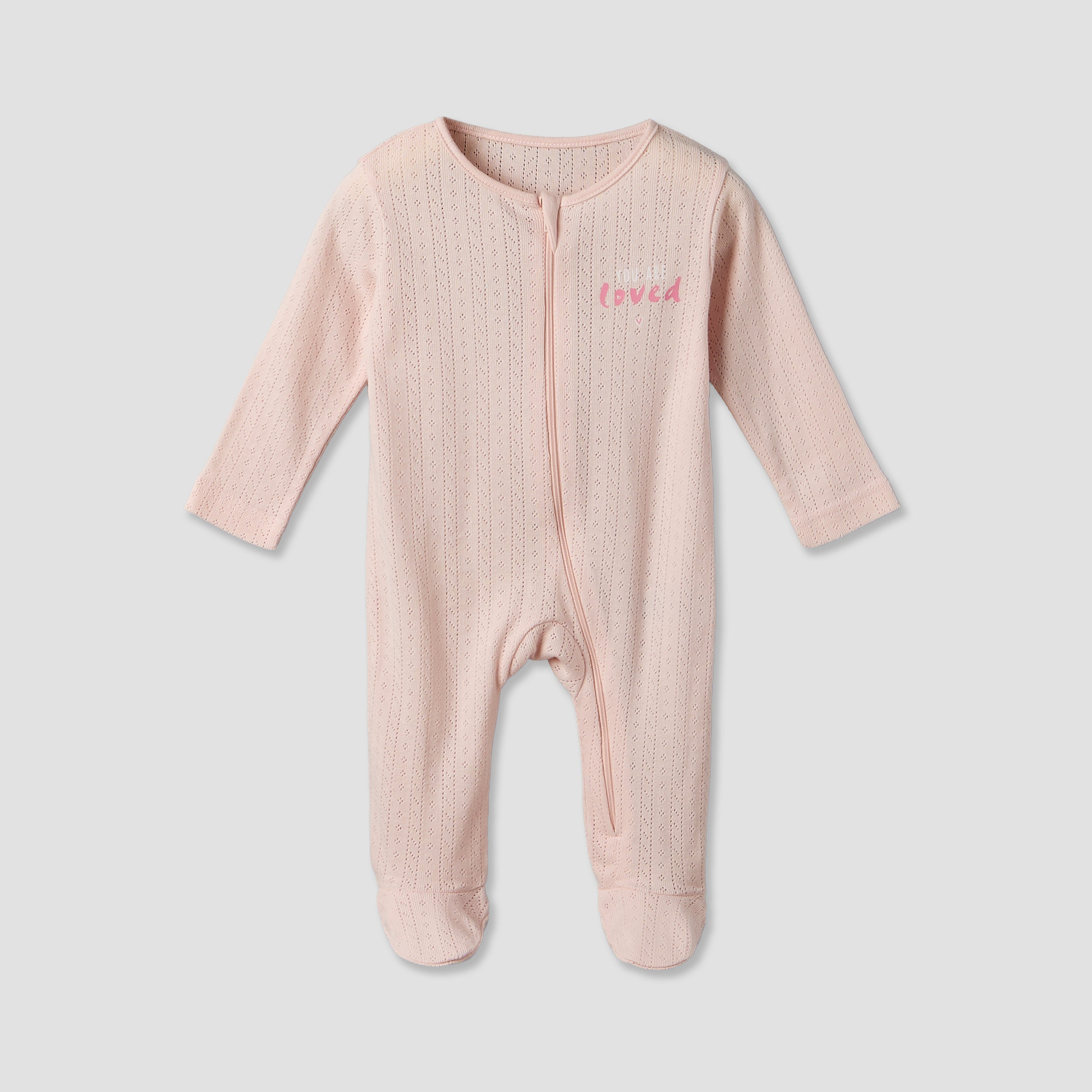 Pack of 3 Juniors Cotton Round Neck Long Sleeves Sleepsuit with Zip Closure