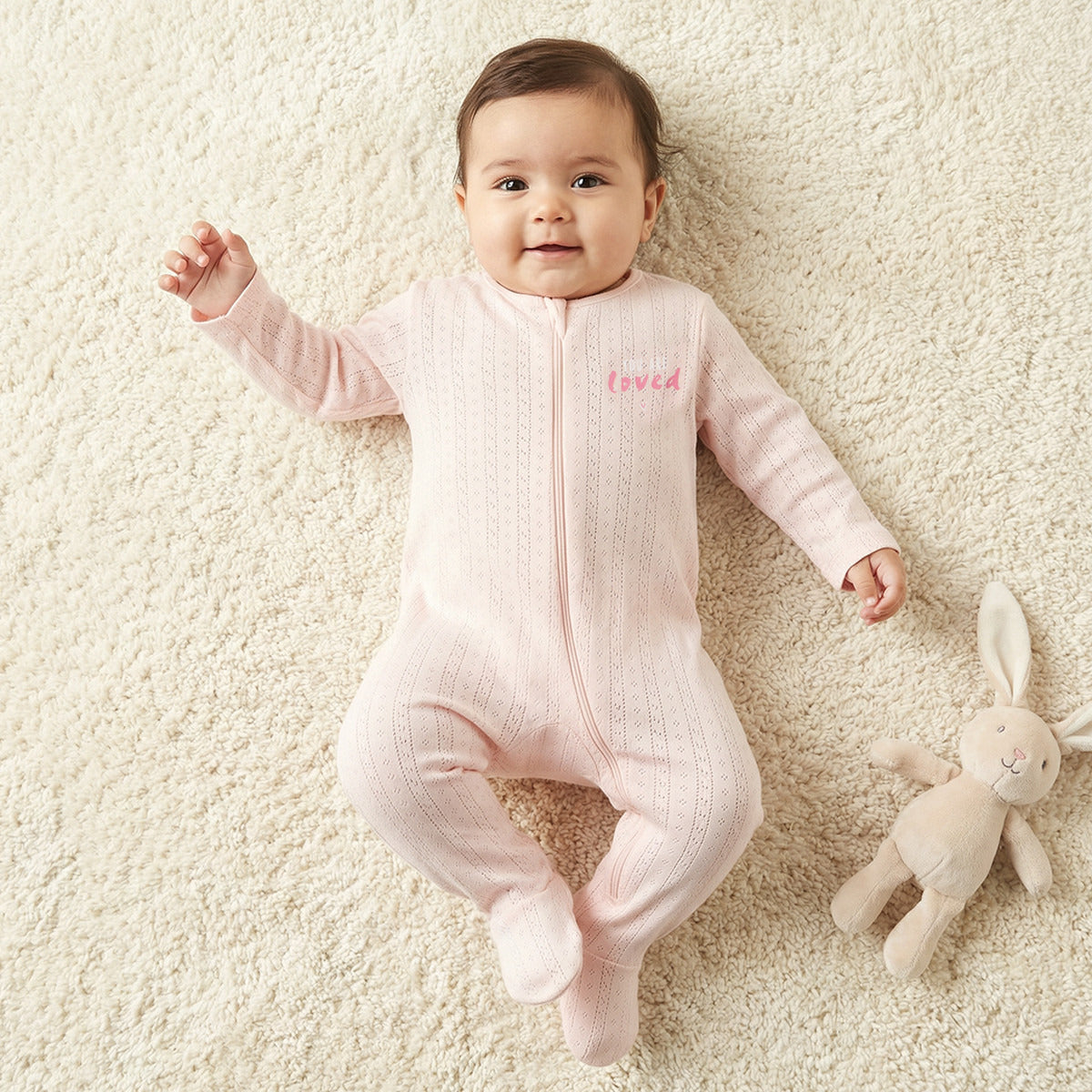 Pack of 3 Juniors Cotton Round Neck Long Sleeves Sleepsuit with Zip Closure