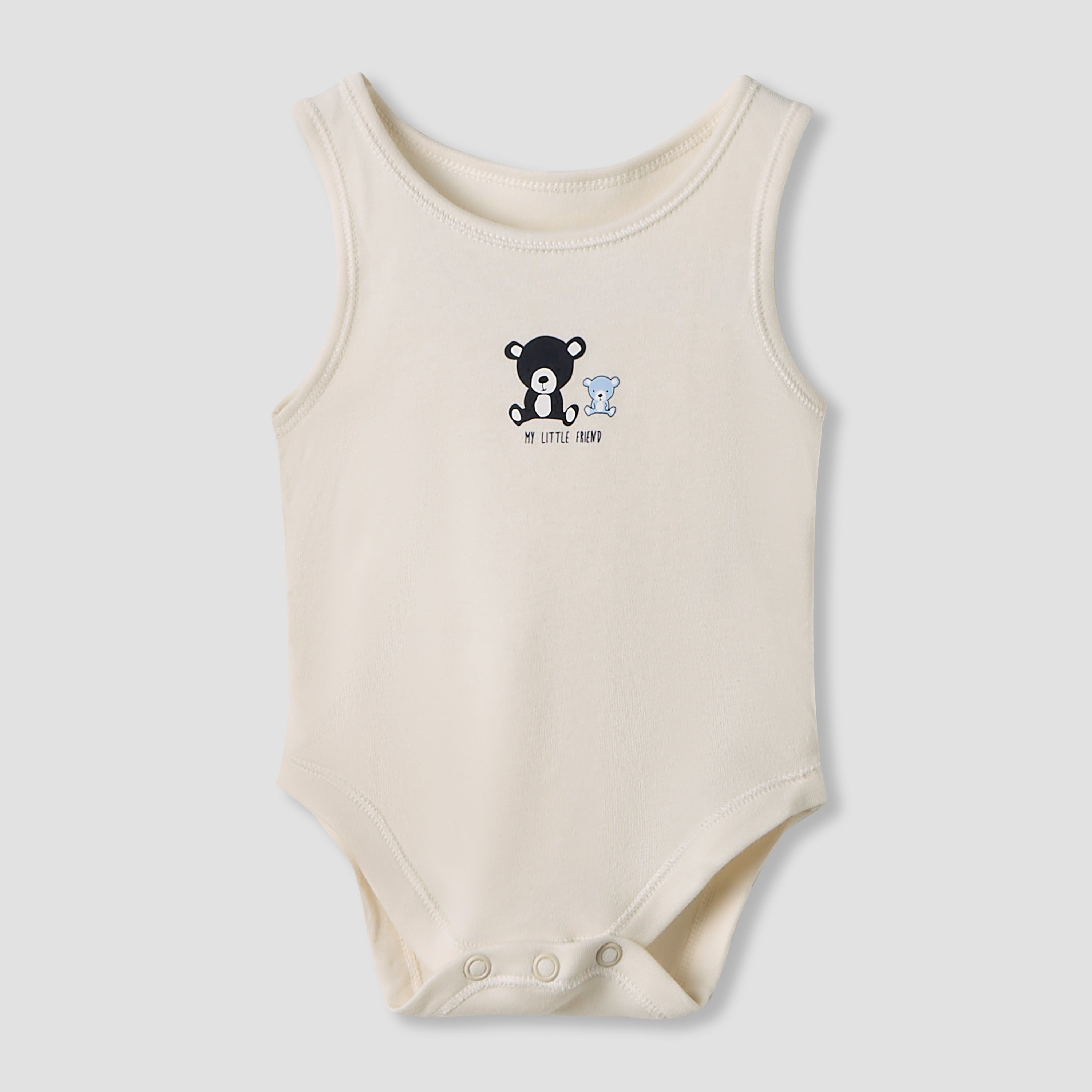 Juniors Animal Print Sleeveless Bodysuit with Button Closure - Set of 7