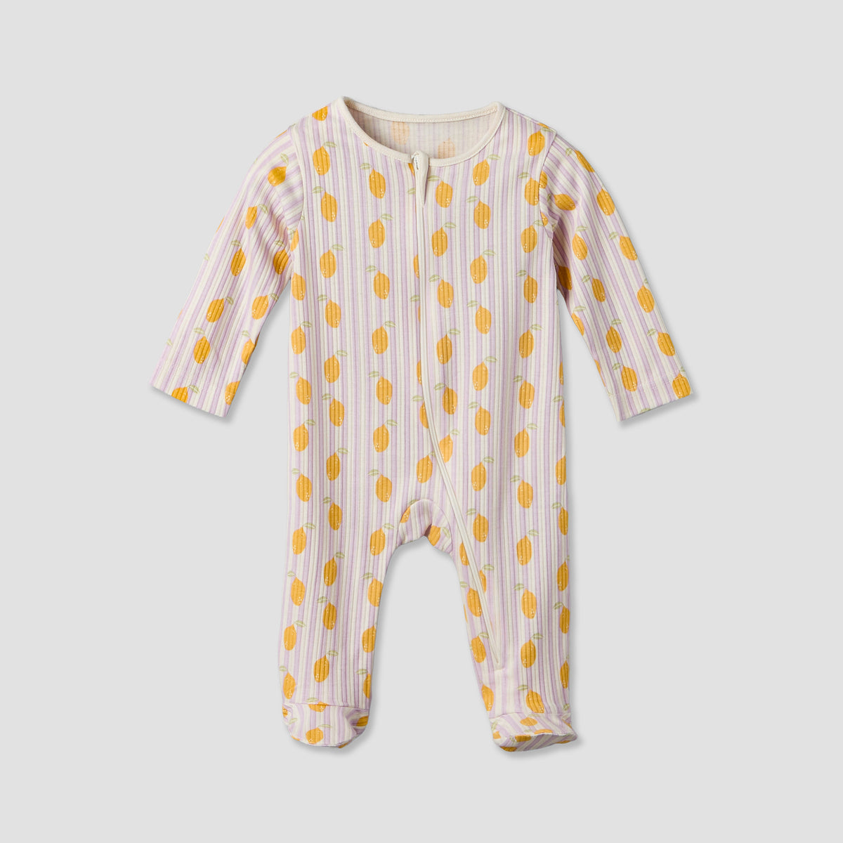 Pack of 3 Juniors Cotton Round Neck Long Sleeves Sleepsuit with Zip Closure