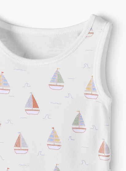 Pack of 5 Juniors Crew Neck Sleeveless Bodysuit with Nautical Print-baby-boys-clothing-bodysuits-image-9
