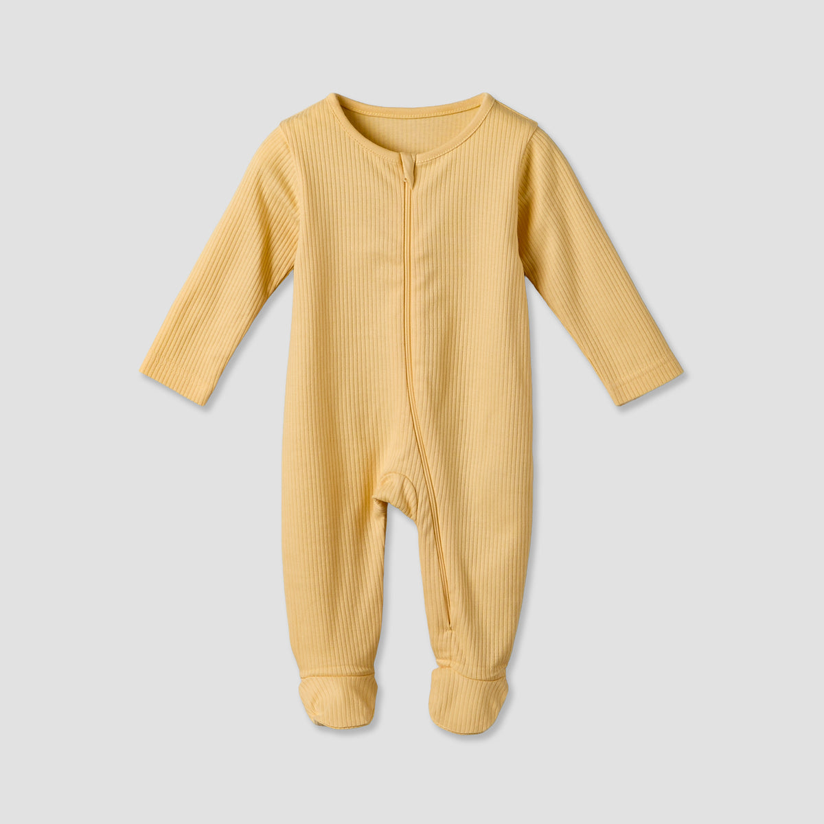Pack of 3 Juniors Cotton Round Neck Long Sleeves Sleepsuit with Ribbed Design