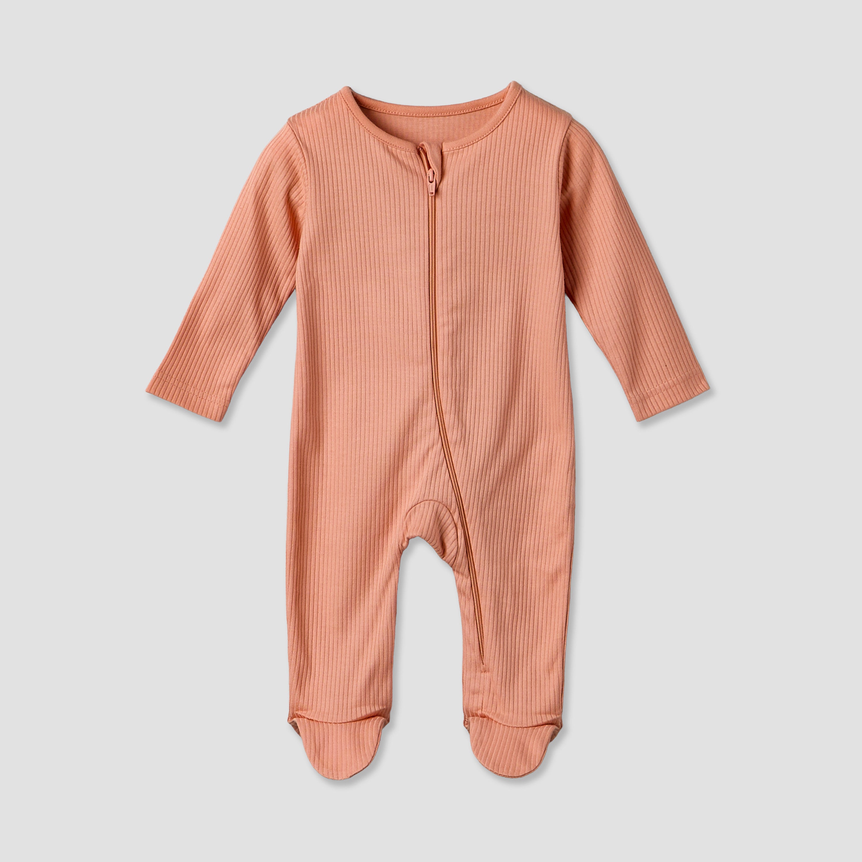 Pack of 3 Juniors Cotton Round Neck Long Sleeves Sleepsuit with Ribbed Design