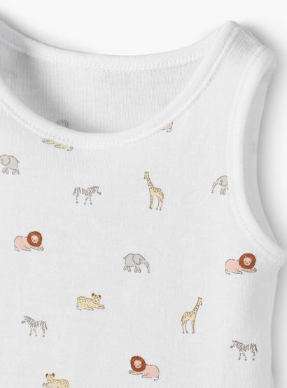 Pack of 5 Juniors Crew Neck Sleeveless Bodysuit with Safari Print-baby-boys-clothing-bodysuits-image-9